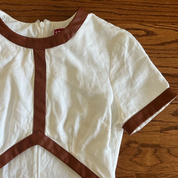 STAUD White Linen Perla Cutout Mini Dress 6 - Picture 4 of 6